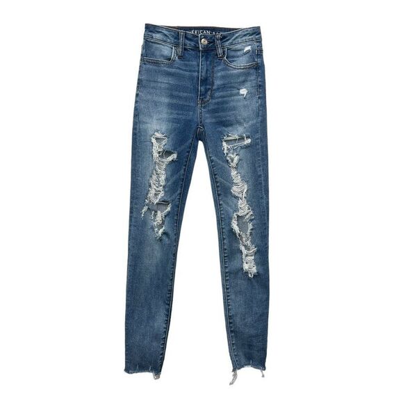 American Eagle Outfitters Denim - American Eagle Women's Distressed Next Level Stretch Super High Rise Jeggings